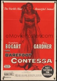 9c375 BAREFOOT CONTESSA Aust 1sh 1955 Humphrey Bogart & artwork of sexy full-length Ava Gardner!