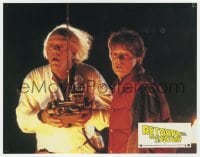 9c105 BACK TO THE FUTURE French LC 1985 different image of Michael J. Fox with Christopher Lloyd!