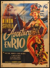 9c204 AVENTURA EN RIO Mexican poster 1953 Alberto Gout, art of sexiest dancing Ninon Sevilla!