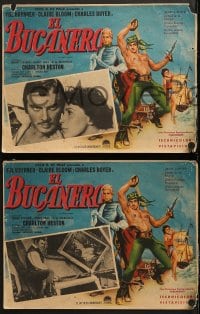 9c058 BUCCANEER 8 Mexican LCs 1958 Yul Brynner, Charlton Heston, directed by Anthony Quinn!
