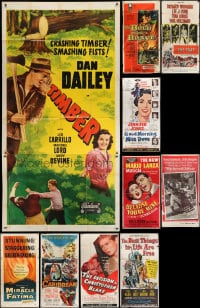 9d300 LOT OF 10 FOLDED THREE-SHEETS 1950s great images from a variety of movies!