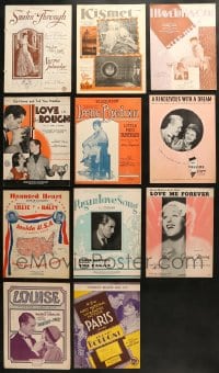 9d231 LOT OF 11 SHEET MUSIC 1920s great songs from a variety of different movies!