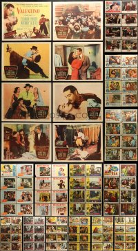 9d140 LOT OF 128 LOBBY CARDS 1950s complete sets from a variety of different movies!
