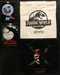 9d020 LOT OF 4 SHOPPING AND POPCORN PROMO BAGS 2000s-2010s ET, Jurassic World, Sleepy Hollow!
