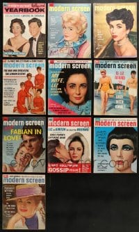 9d371 LOT OF 10 MODERN SCREEN MOVIE MAGAZINES 1950s-1960s great movie images!