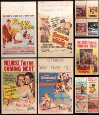 9d003 LOT OF 13 FORMERLY FOLDED WINDOW CARDS 1950s great images from a variety of movies!