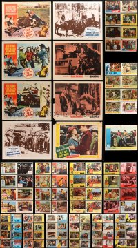 9d137 LOT OF 137 COWBOY WESTERN LOBBY CARDS 1950s-1960s incomplete sets from different movies!