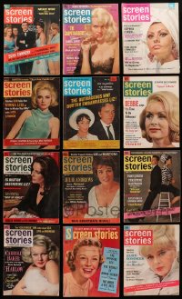 9d363 LOT OF 12 SCREEN STORIES MAGAZINES 1950s-1960s lots of great movie images & articles!