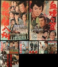 9d450 LOT OF 10 FORMERLY TRI-FOLDED JAPANESE B2 POSTERS WITH ENGLISH SUB-TITLES SNIPES 1960s cool!