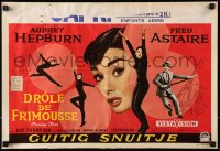 9f211 FUNNY FACE Belgian 1957 four art images of Audrey Hepburn dancing, plus Fred Astaire!