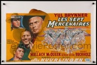 9f225 MAGNIFICENT SEVEN Belgian R1971 Yul Brynner, Steve McQueen, John Sturges' 7 Samurai western!