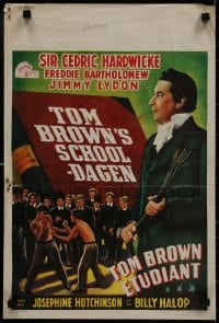 9f243 TOM BROWN'S SCHOOL DAYS Belgian 1940 Cedric Hardwicke, Freddie Bartholomew, James Lydon, cool art