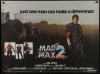 9f174 MAD MAX 2: THE ROAD WARRIOR British quad 1982 Mel Gibson returns as Mad Max, cool image!