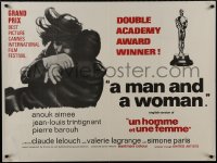 9f175 MAN & A WOMAN British quad R1960s Claude Lelouch's Un homme et une femme, Anouk Aimee