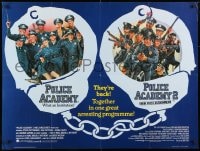 9f184 POLICE ACADEMY/POLICE ACADEMY 2 British quad 1980s it's one great arresting programme!