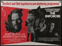 9f188 SHARKY'S MACHINE/ENFORCER British quad 1980s Eastwood, Reynolds double-bill release!
