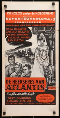 9f018 JOURNEY BENEATH THE DESERT Dutch 1961 Trintignant, art of sexy Haya Harareet!