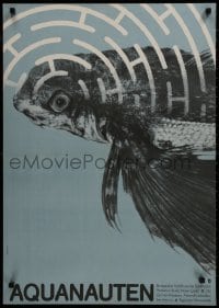 9f262 AQUANAUTS East German 23x32 1981 Igor Voznesensky's Akvanavty, bizarre Herrmann art of fish!