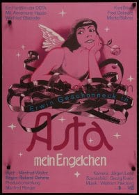 9f265 ASTA MEIN ENGELCHEN East German 23x32 1981 Schallnau art of pretty angel over film!