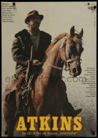 9f266 ATKINS East German 23x32 1986 western cowboy Oleg Borisov in the title role on horseback!