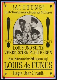 9f301 LE GENDARME ET LES GENDARMETTES East German 23x32 1984 wacky Louis de Funes, Michel Galabru!