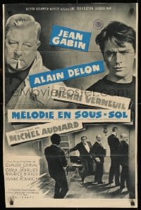 9f811 ANY NUMBER CAN WIN French 20x31 1963 Jean Gabin, Alain Delon, Henri Verneuil, sexy showgirl art!