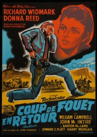 9f812 BACKLASH French 23x32 1956 Richard Widmark, Donna Reed, suspense that cuts like a whip!