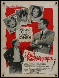 9f824 COURTSHIP OF EDDIE'S FATHER French 24x32 1963 Ron Howard helps Glenn Ford choose new mother!