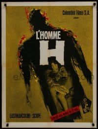 9f838 H MAN French 24x32 1959 Ishiro Honda, cool atomic sci-fi horror artwork!