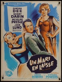 9f847 IF A MAN ANSWERS French 24x32 1963 art of sexy Sandra Dee & Bobby Darin by Boris Grinsson!