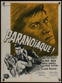 9f876 PARANOIAC French 24x32 1963 a harrowing excursion that takes you deep into its twisted mind!