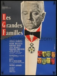 9f879 POSSESSORS French 23x31 1958 Les Grandes Familles, art of Jean Gabin by Rene Ferracci!