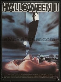 9f948 HALLOWEEN II French 16x21 1982 different Landi horror art, more of the night HE came home!