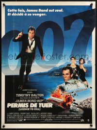 9f966 LICENCE TO KILL French 16x21 1989 Timothy Dalton as Bond, Carey Lowell, sexy Talisa Soto!