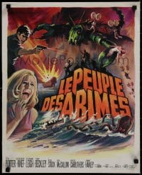 9f969 LOST CONTINENT French 18x22 1968 Hammer, great sci-fi action art of sexy girl in peril!