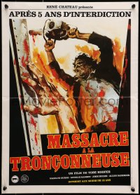 9f991 TEXAS CHAINSAW MASSACRE French 16x22 1982 Tobe Hooper cult classic slasher horror!