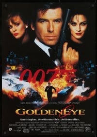 9f055 GOLDENEYE German 1995 cool image of Pierce Brosnan as secret agent James Bond 007!