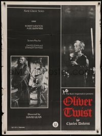 9f008 OLIVER TWIST Indian R1960s cool art of Robert Newton threatening Davies, directed by David Lean!