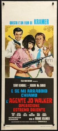 9f350 AGENT JOE WALKER: OPERATION FAR EAST Italian locandina 1966 Lollo art of spies & sexy girl!
