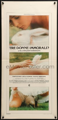 9f383 IMMORAL WOMEN Italian locandina 1979 Les Heroines du mal, wacky images of woman & her rabbit!