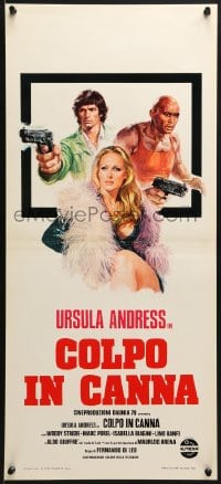 9f389 LOADED GUNS Italian locandina 1974 Colpo in Canna, art of naked sexy Ursula Andress by Casaro