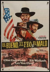 9f073 GOOD, THE BAD & THE UGLY Spanish R1970s Clint Eastwood, Lee Van Cleef, Sergio Leone!