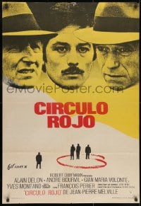 9f078 RED CIRCLE Spanish 1971 Jean-Pierre Melville's Le Cercle Rouge, Alain Delon, art by Wenzel!