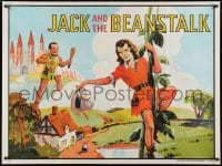 9g086 JACK & THE BEANSTALK stage play British quad 1930s artwork of female Jack & giant!