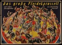 9g040 DAS GROSSE PFERDEKARUSSELL 23x33 German circus poster 1955 Hoffmann art of Big Horse Carousel