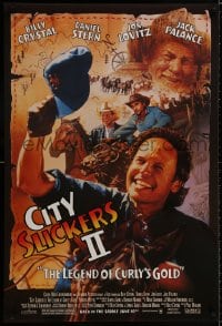 9g586 CITY SLICKERS 2 advance DS 1sh 1994 cowboy western art of Billy Crystal, Lovitz, Jack Palance!
