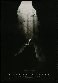 9g390 BATMAN BEGINS 27x39 French commercial poster 2005 Christian Bale as the Caped Crusader & bats