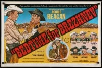 9g391 BEDTIME FOR BREZHNEV 18x27 commercial poster 1981 Ronald Reagan protecting world by Witschonke!