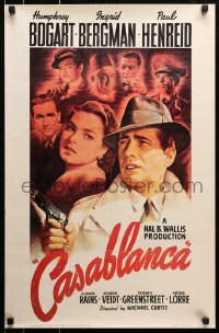 9g396 CASABLANCA 18x28 commercial poster 1980s Humphrey Bogart, Ingrid Bergman, one sheet style!