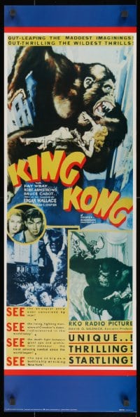9g425 KING KONG 12x36 commercial poster 1987 cool artwork of giant ape, Fay Wray!